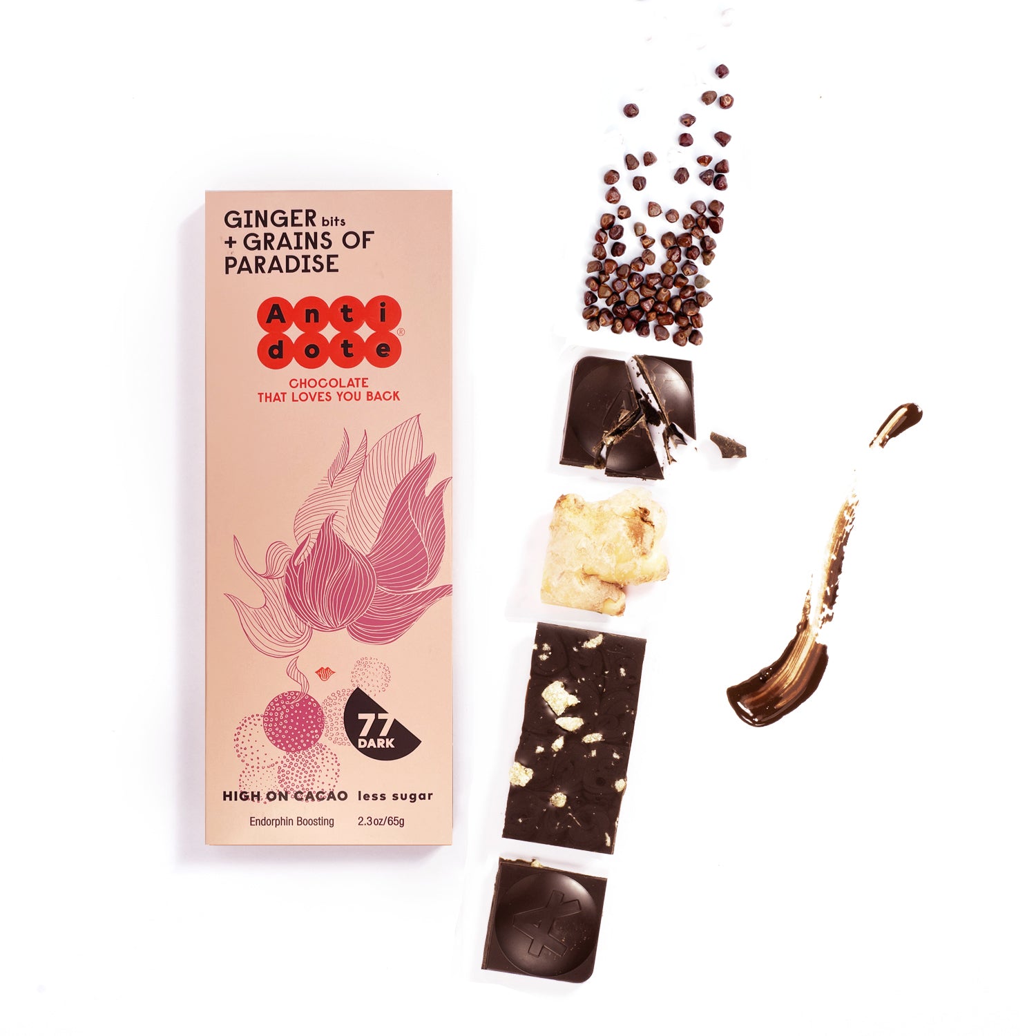 ANTIDOTE chocolate: ALETHEIA: GINGER + Grains of Paradise 77%