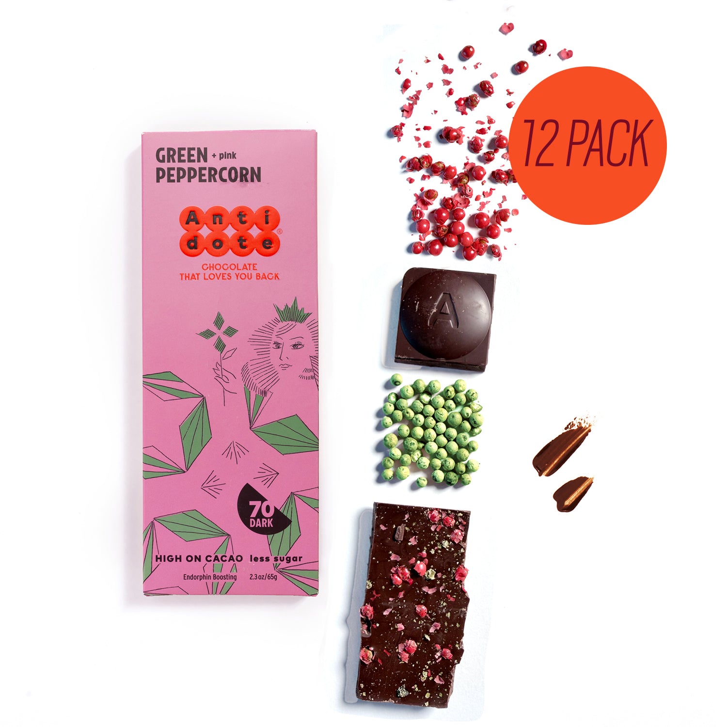 Chocolate Beauty Luxury Healthy Quality - Green + Pink Peppercorn
