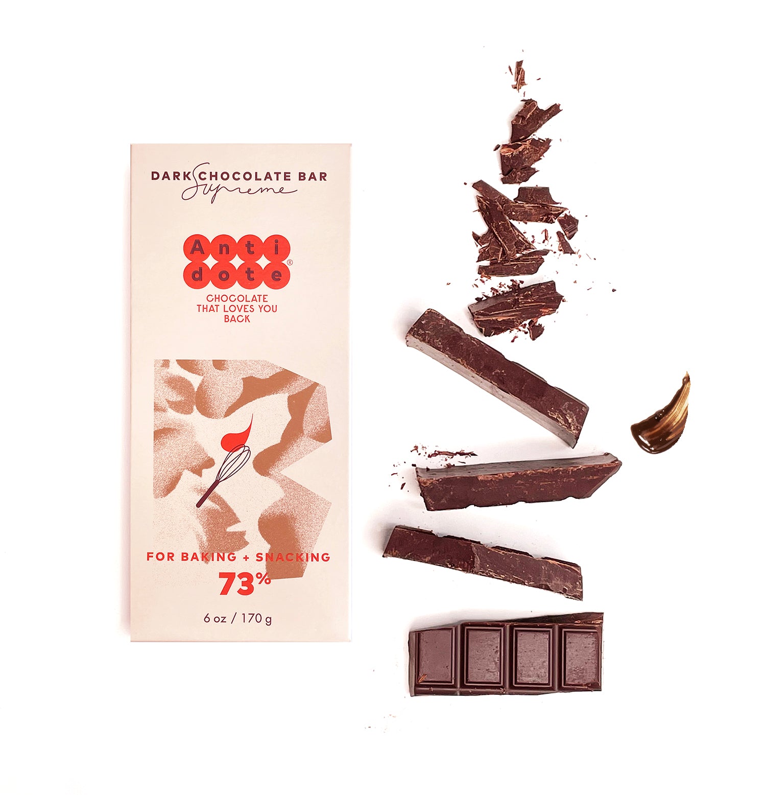 Antidote Chocolate SUPREME: Bake + Snack DARK CHOCOLATE 73%