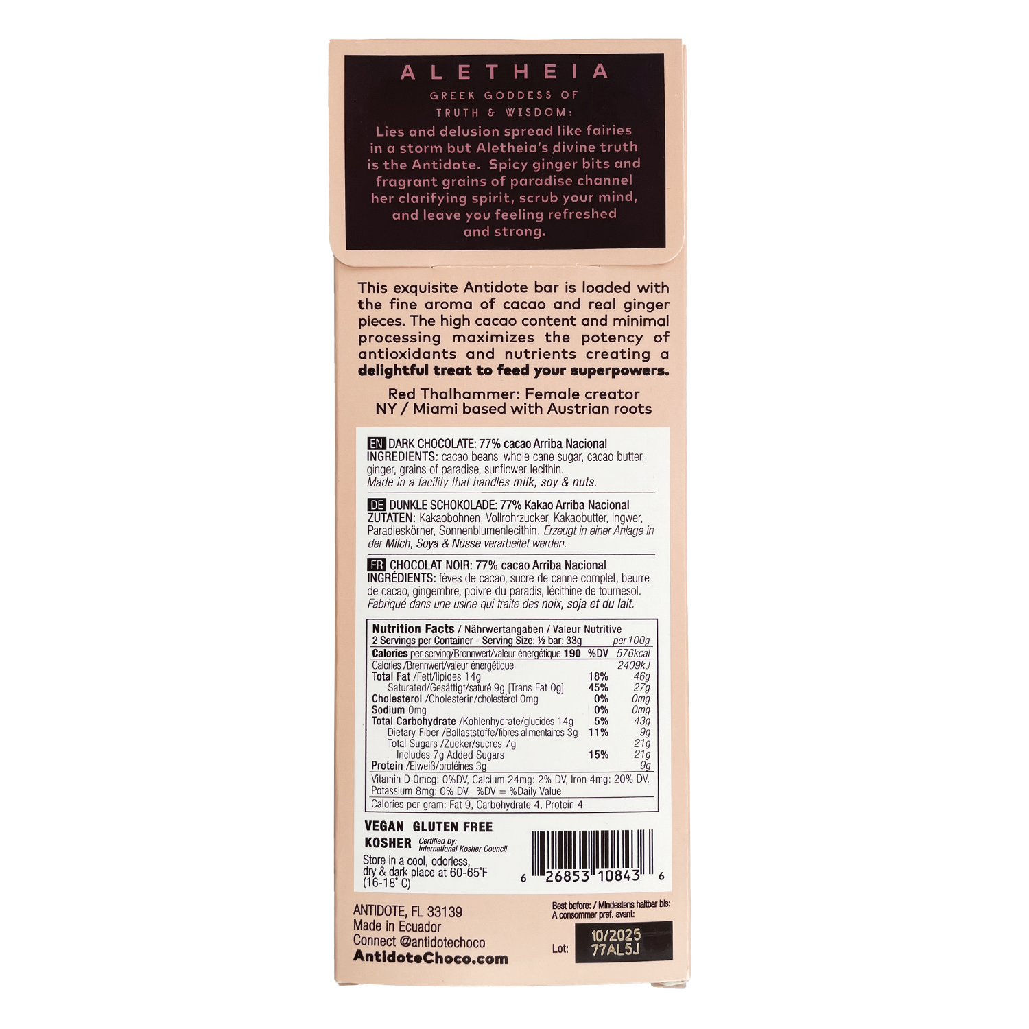Antidote Chocolate BOX OF 12 ALETHEIA: GINGER