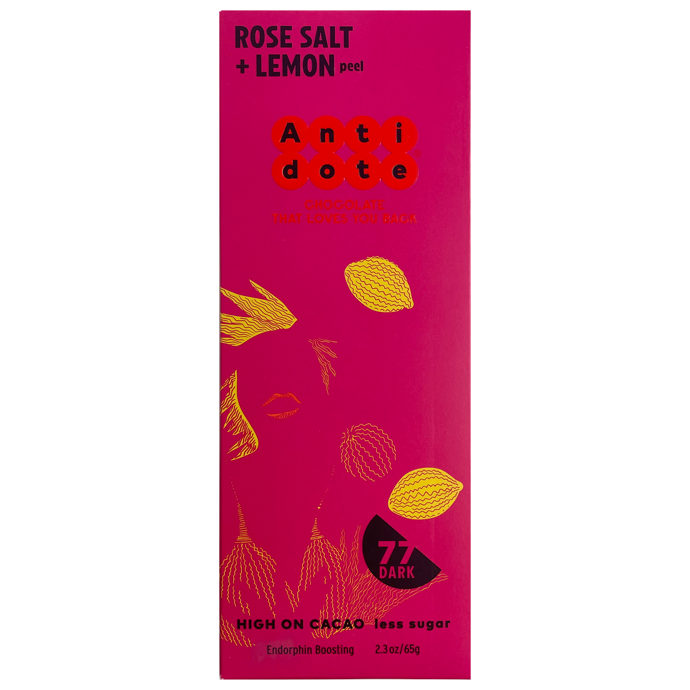 Antidote Chocolate HEBE: ROSE SALT + LEMON 77%