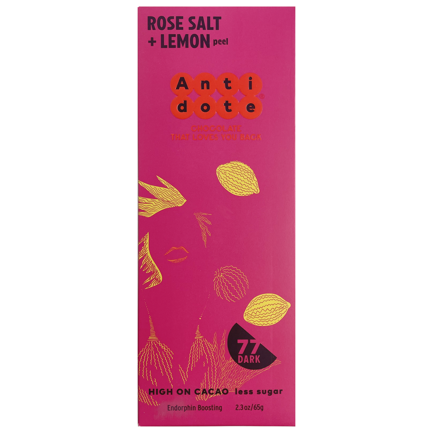 Antidote Chocolate HEBE: ROSE SALT + LEMON 77%